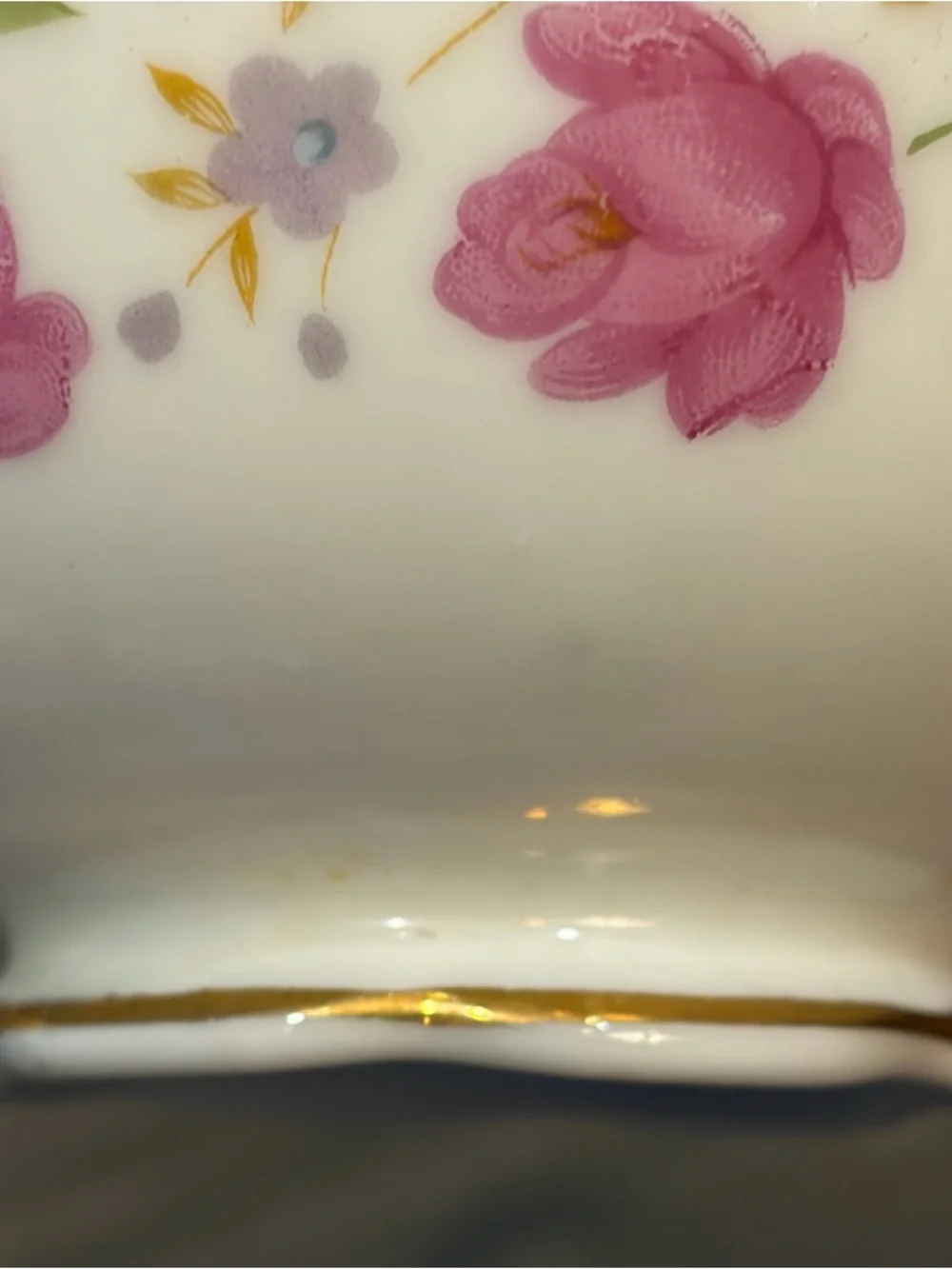 Vintage Lefton Hand Painted Replacement Tea Cup 5804R Pink Purple Flowers - Picture 10 of 16
